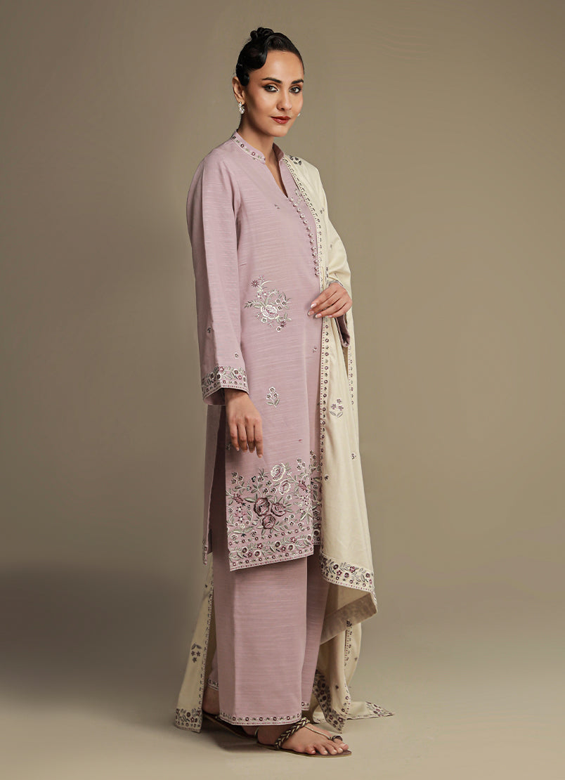 3 PC khaddar Embroidered Suit