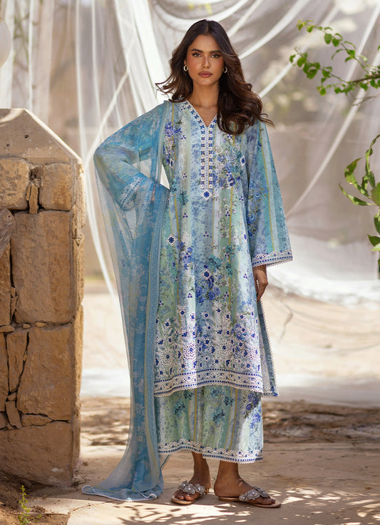 3 PC Embroidered Printed Suit