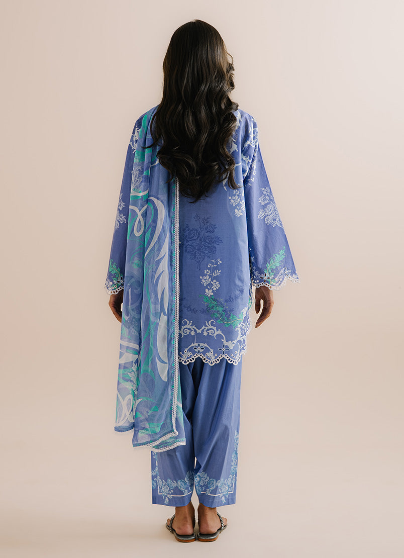 Printed Embroidered 3 PC Suit