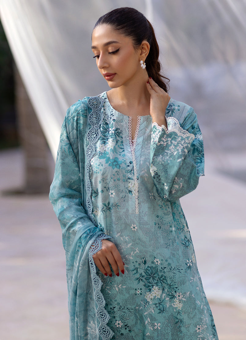 3 PC Embroidered Printed Suit