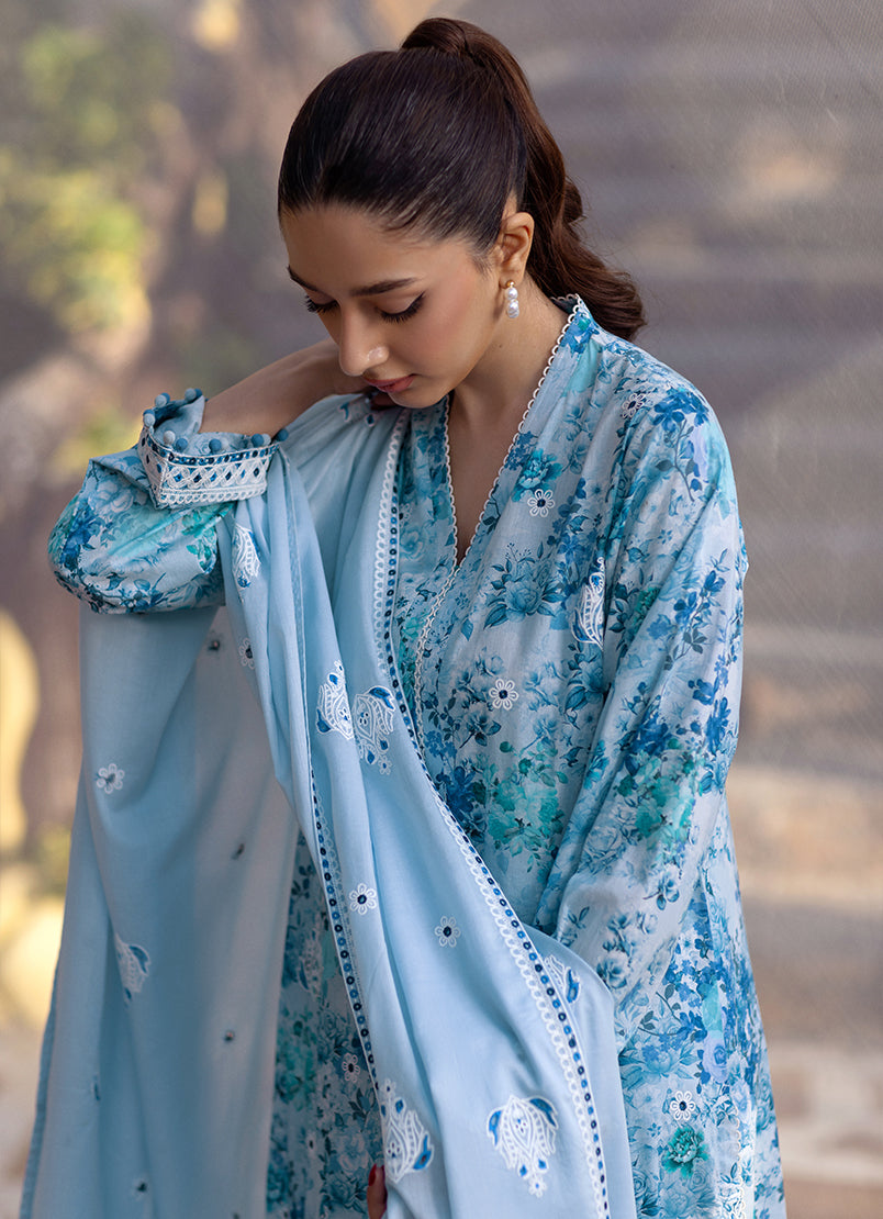 3 PC Embroidered Printed Suit