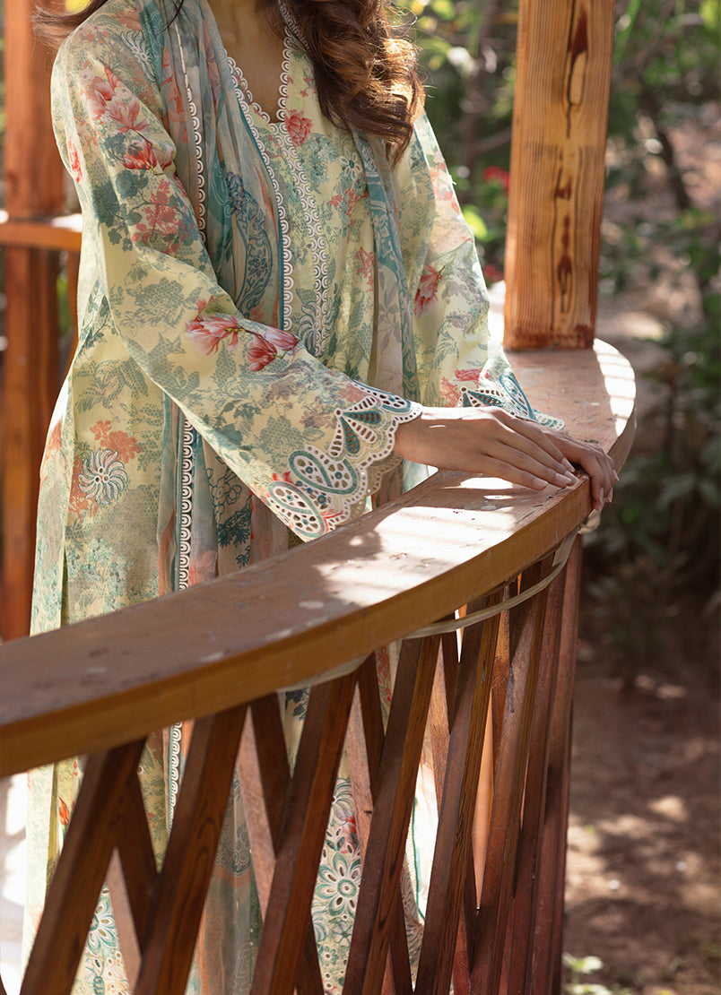 3 PC Embroidered Printed Suit