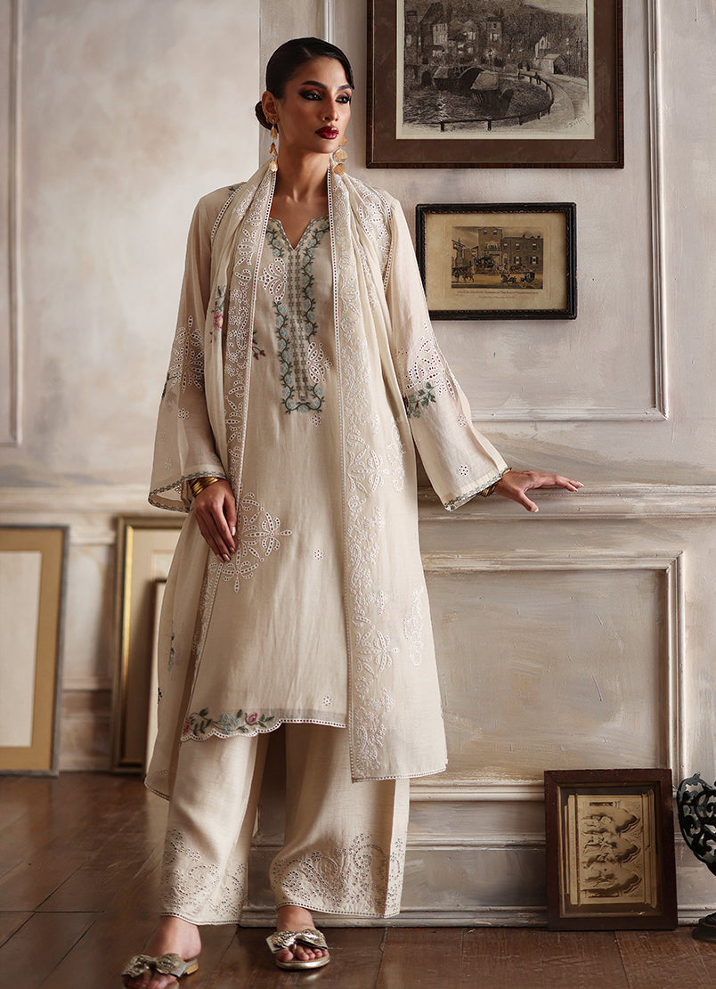 3PC Embroidered Suit