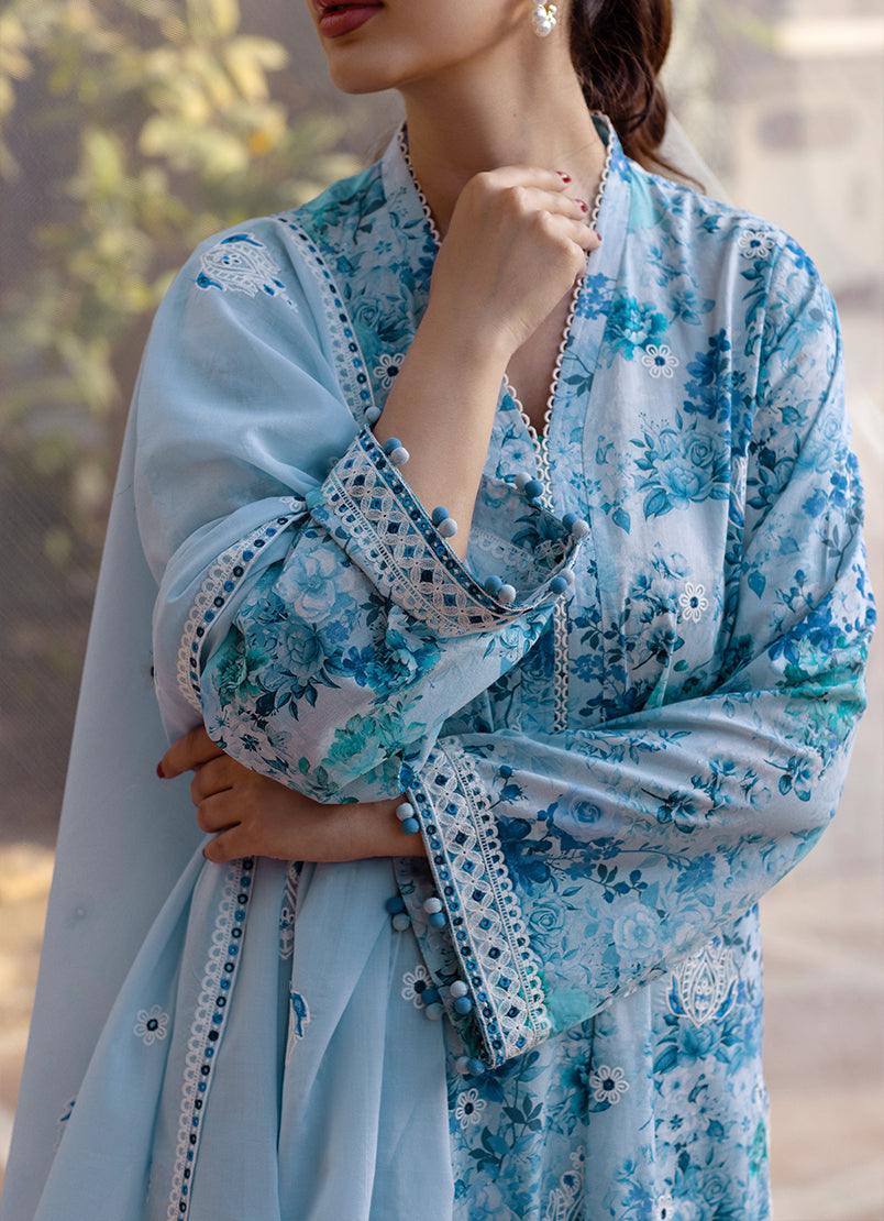 3 PC Embroidered Printed Suit