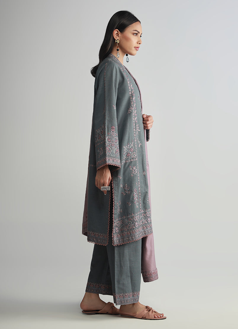 3 PC Khaddar Embroidered Suit