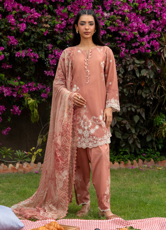 Printed Embroidered 3 PC Suit
