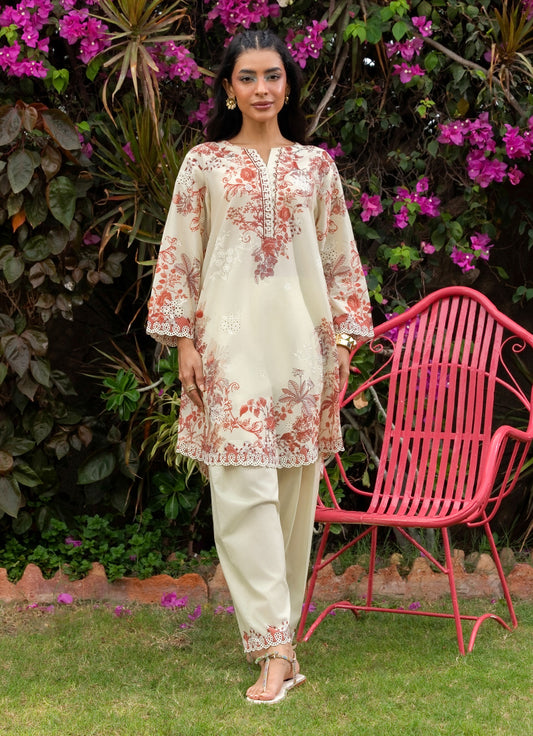 Printed Embroidered CO-ORD set
