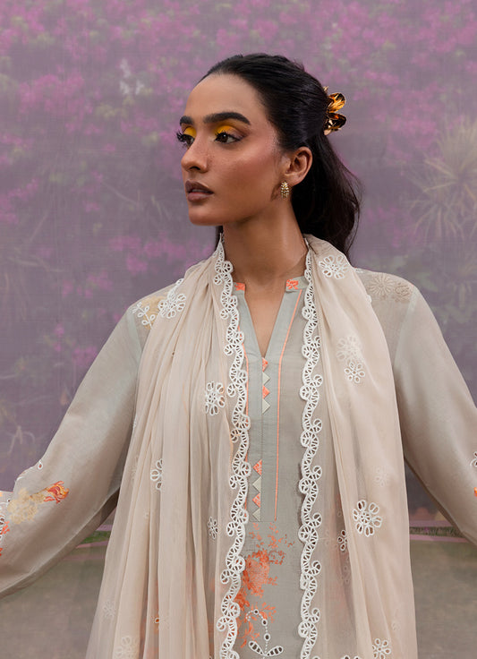 Printed Embroidered 3 PC Suit