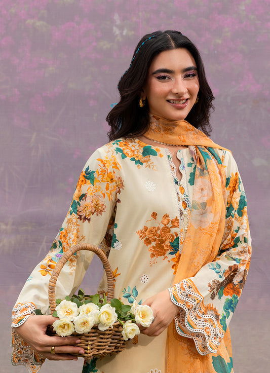 Printed Embroidered 3 PC Suit