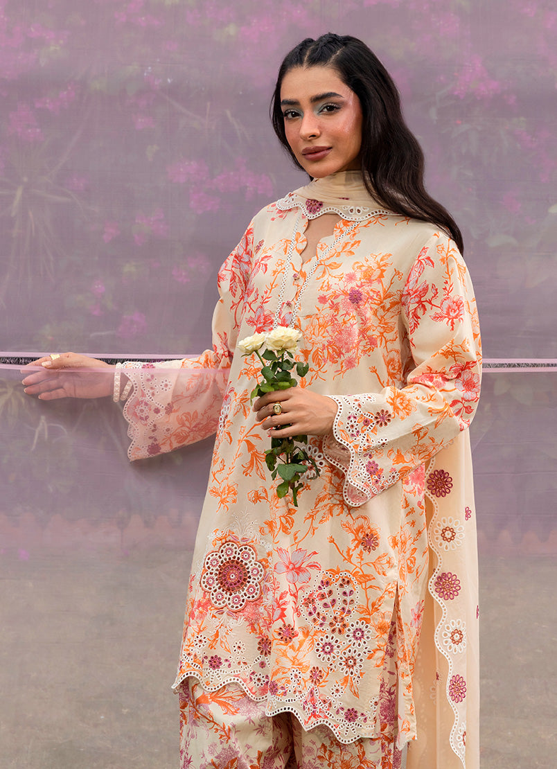 Printed Embroidered 3 PC Suit