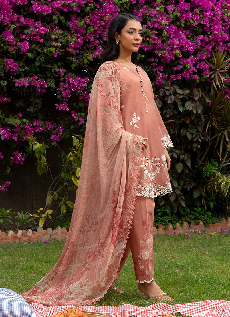 Printed Embroidered 3 PC Suit