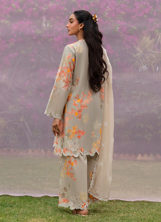 Printed Embroidered 3 PC Suit