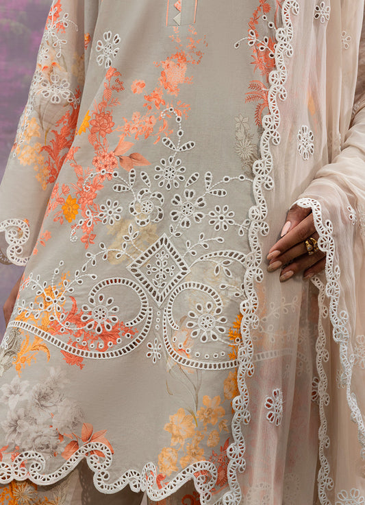 Printed Embroidered 3 PC Suit
