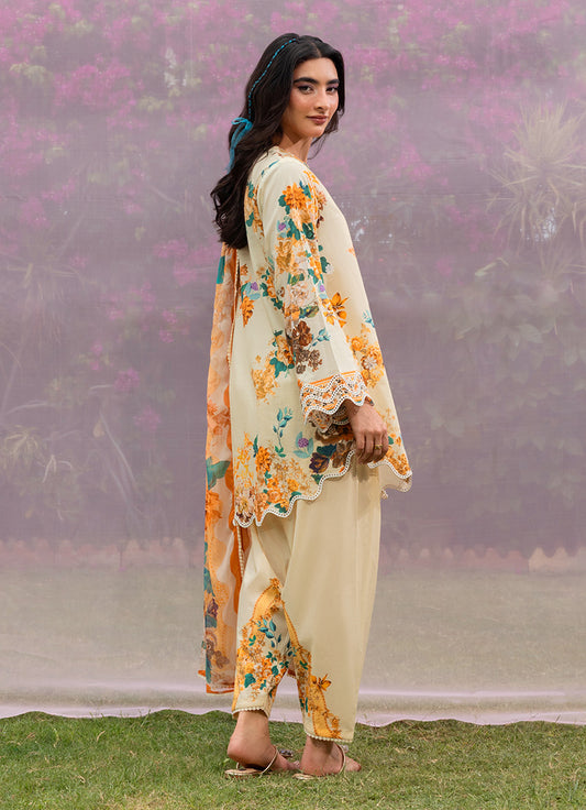 Printed Embroidered 3 PC Suit