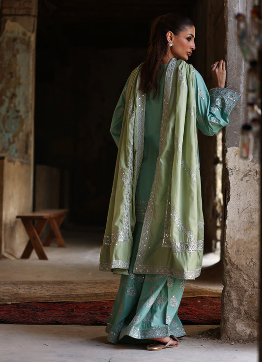 3 PC Amber Gharara Set