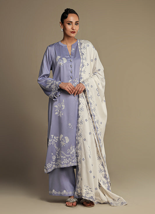 3 PC Viscose Embroidered Suit