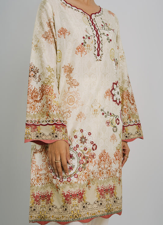 Printed and Embroidered Kurta