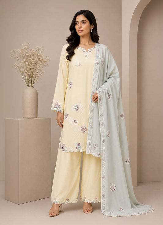 Embroidered 3 PC Suit