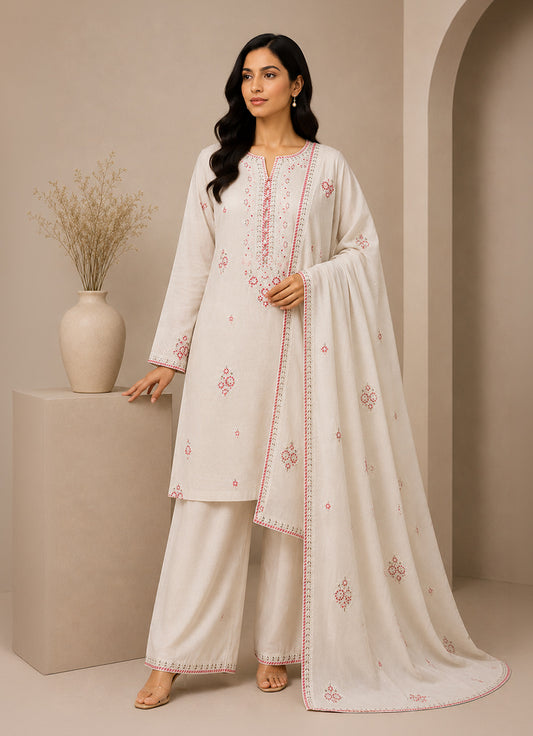 Embroidered 3 PC Suit