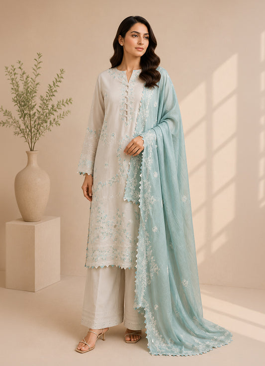 Embroidered 3 PC Suit