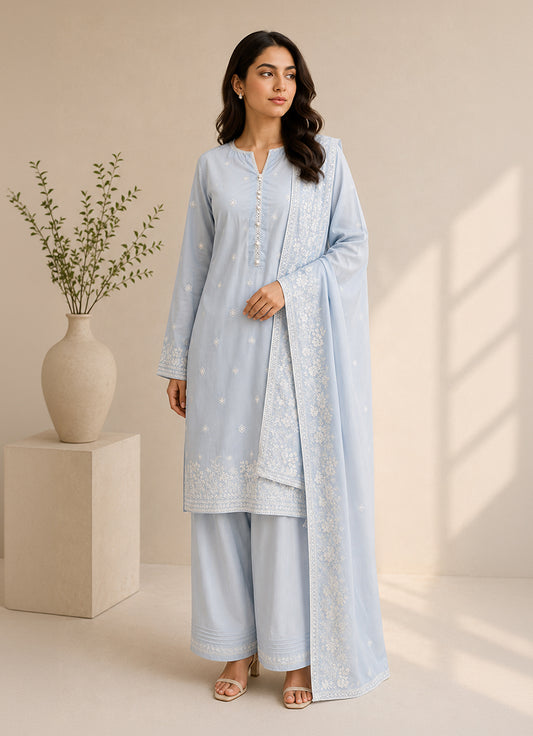 Embroidered 3 PC Suit