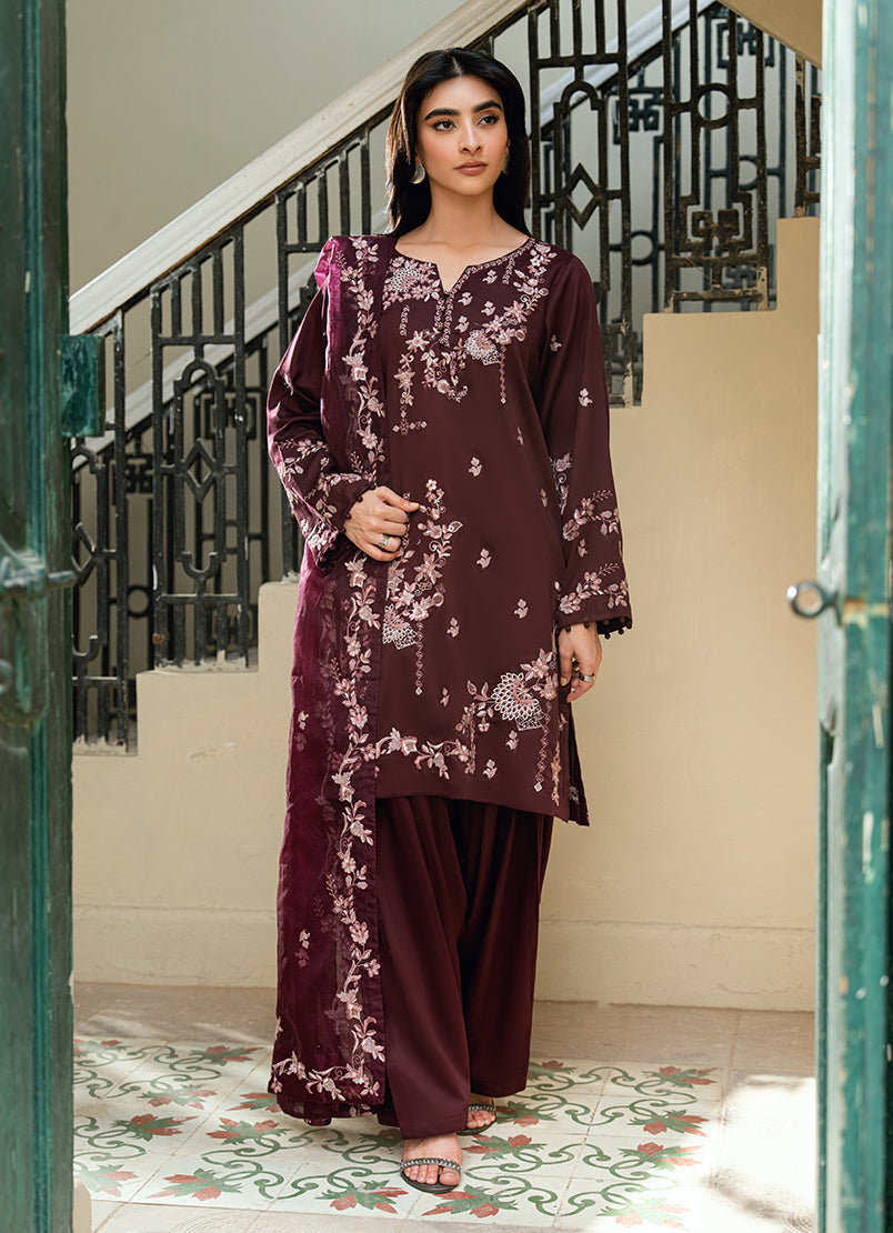 Embroidered 3 PC Suit