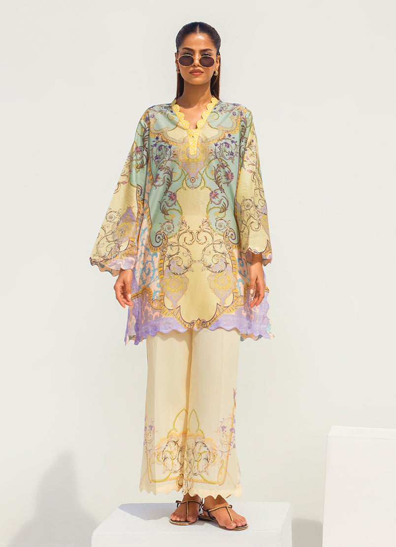 Printed Solid CO-ORD Set