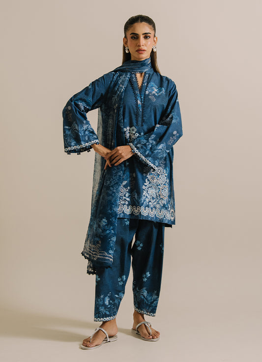 3 PC Printed Embroidered Suit