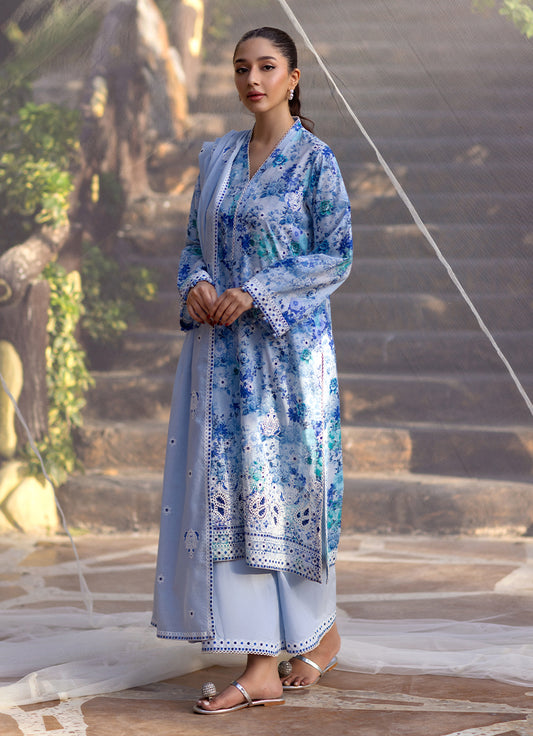 3 PC Embroidered Printed Suit