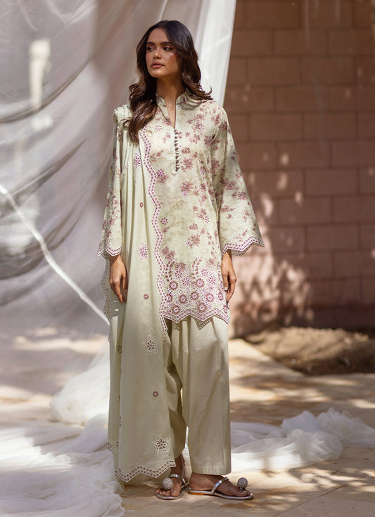 3 PC Embroidered Printed Suit