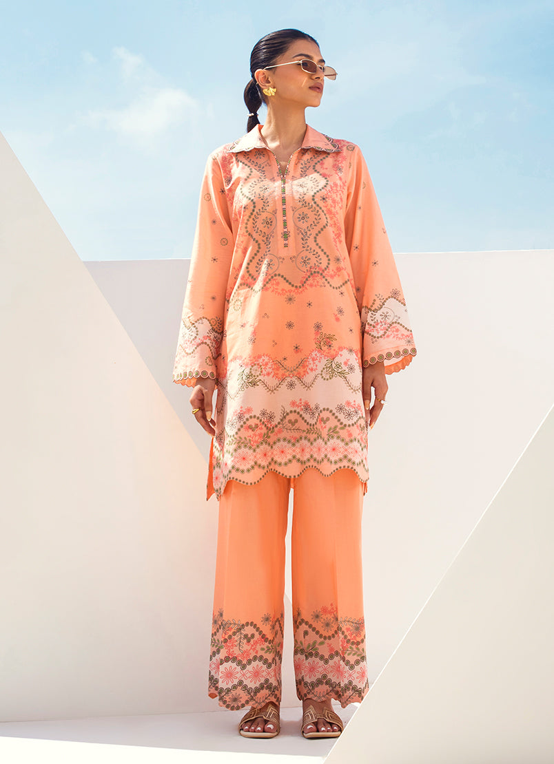 Printed Solid CO-ORD Set