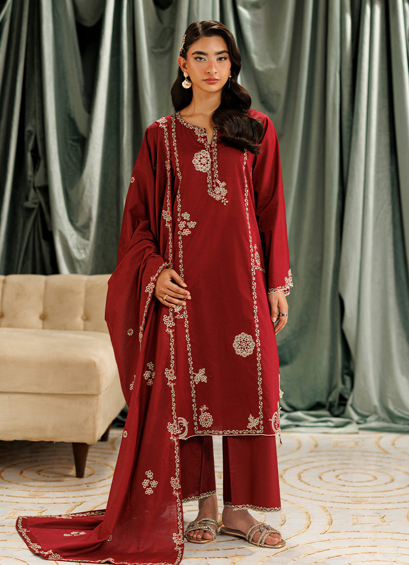Embroidered 3 PC Suit