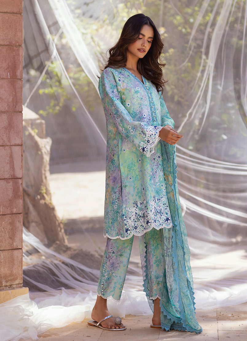 3 PC Embroidered Printed Suit