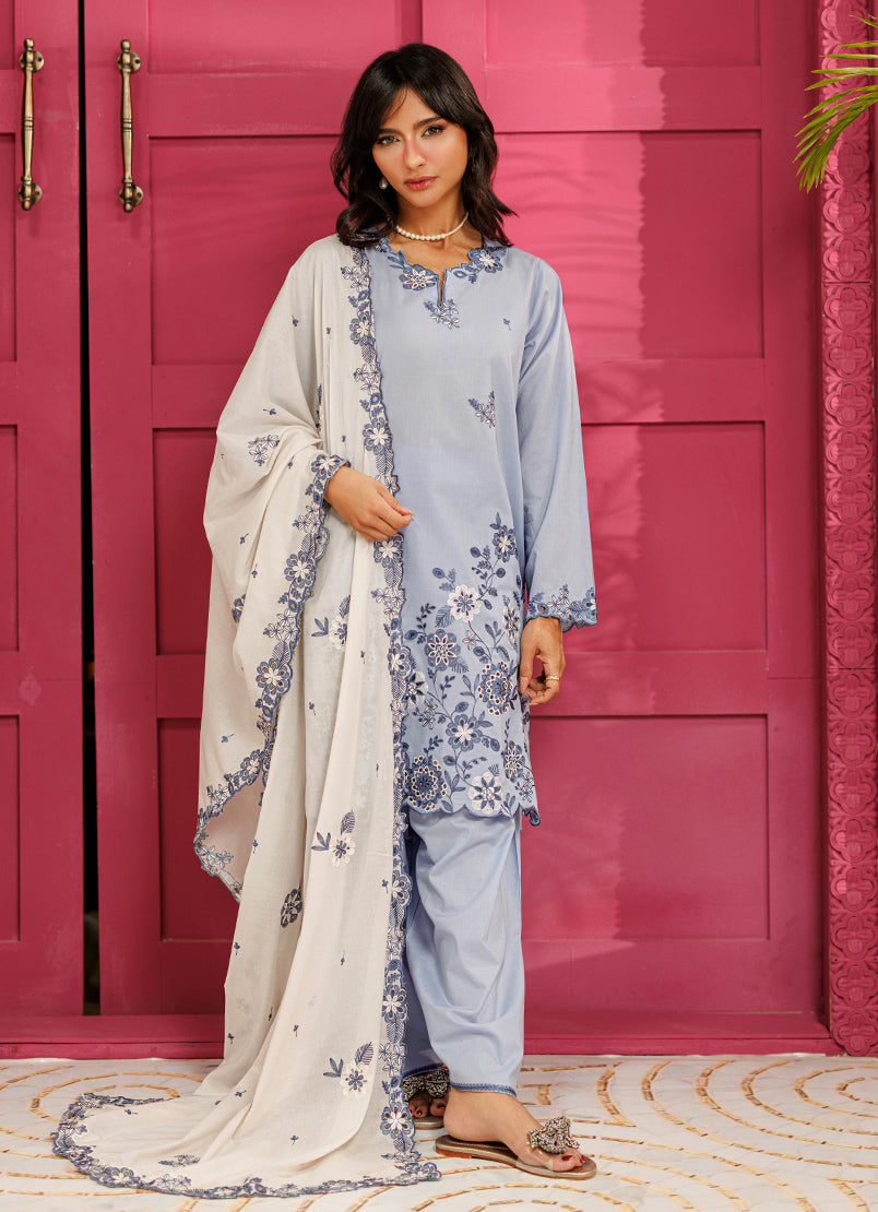 Embroidered 3 PC Suit