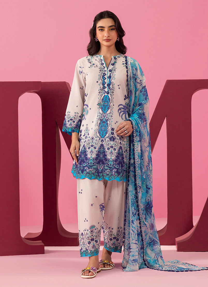 Printed Solid 3 PC Suit