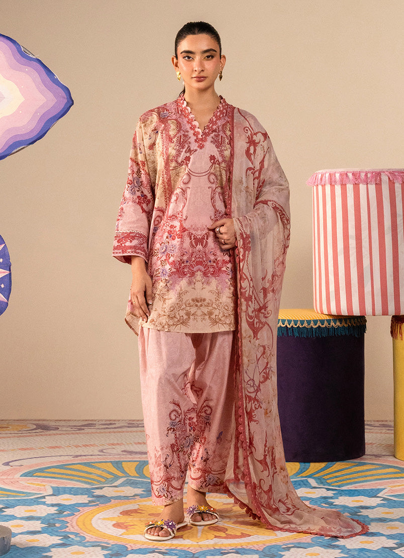 Printed Solid 3 PC Suit