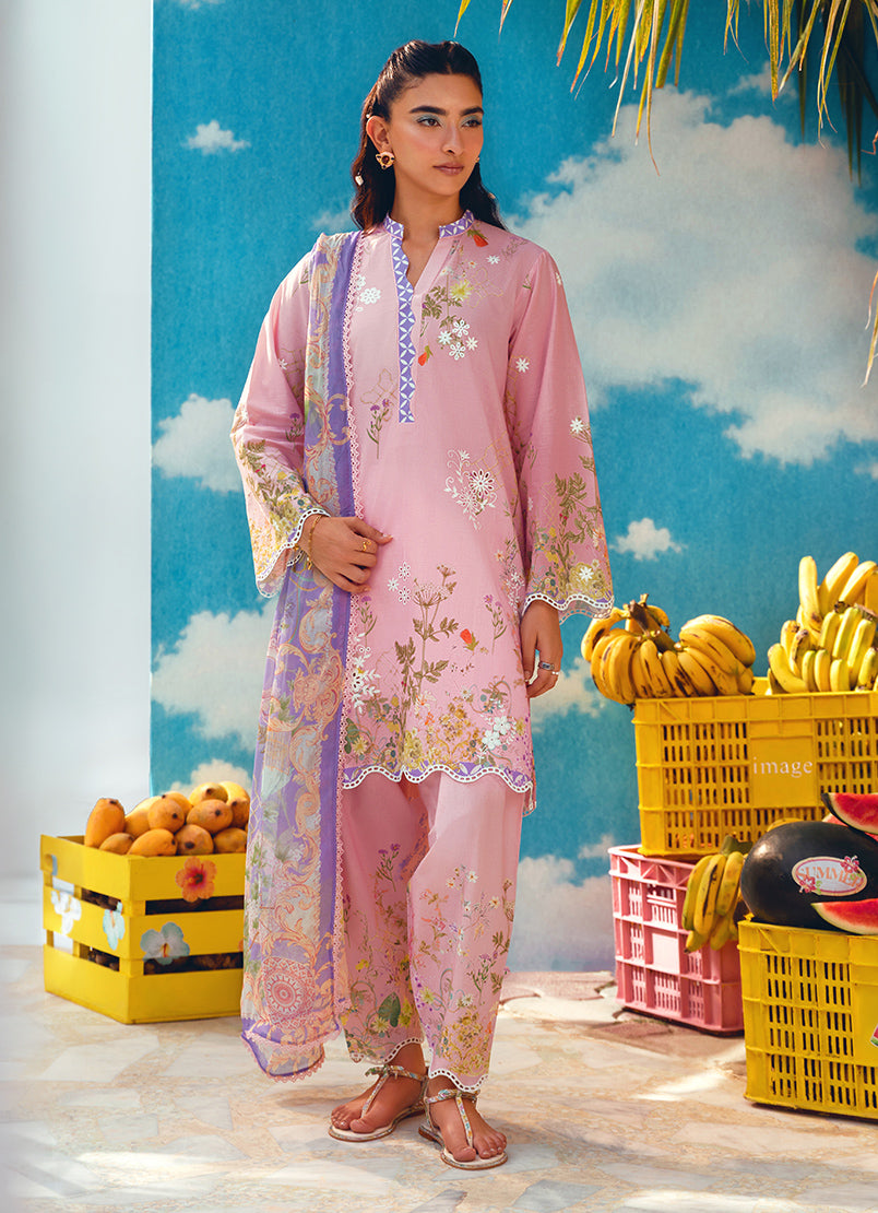 Printed Embroidered 3 PC