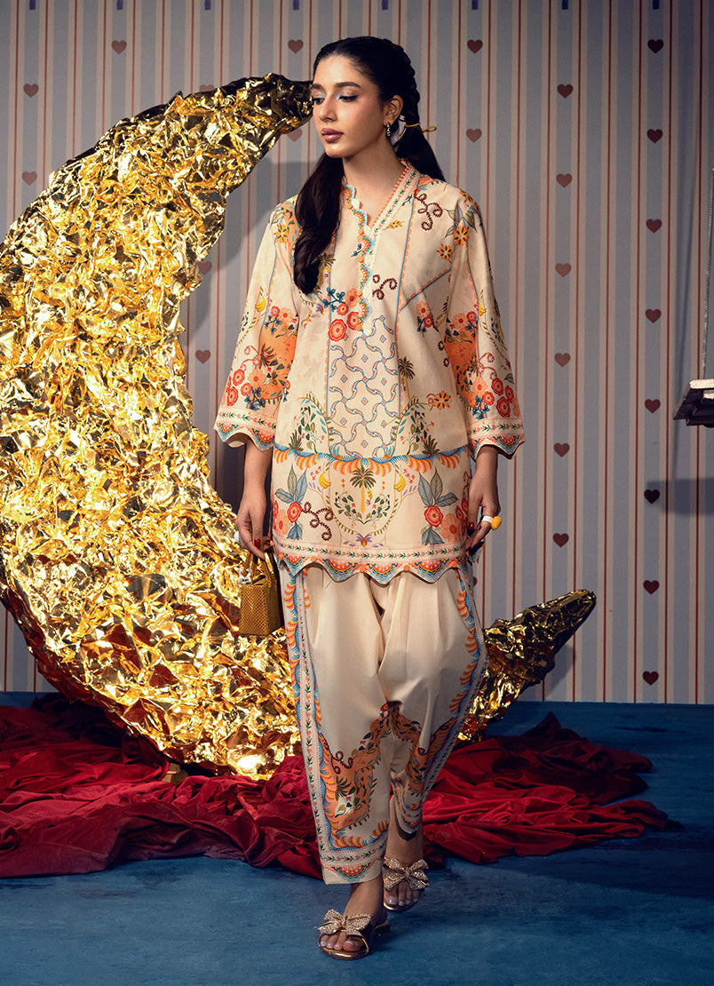 Printed Solid CO-ORD Set