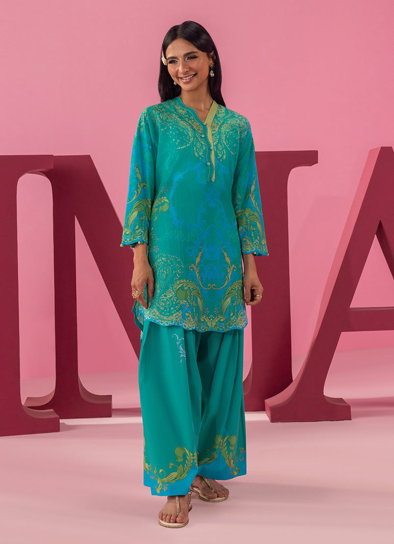 Printed Solid CO-ORD Set