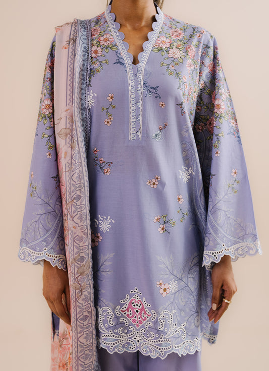 Printed Embroidered 3 PC Suit