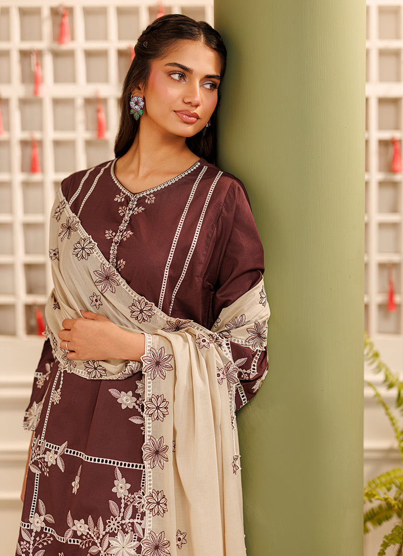 Embroidered 3 PC Suit