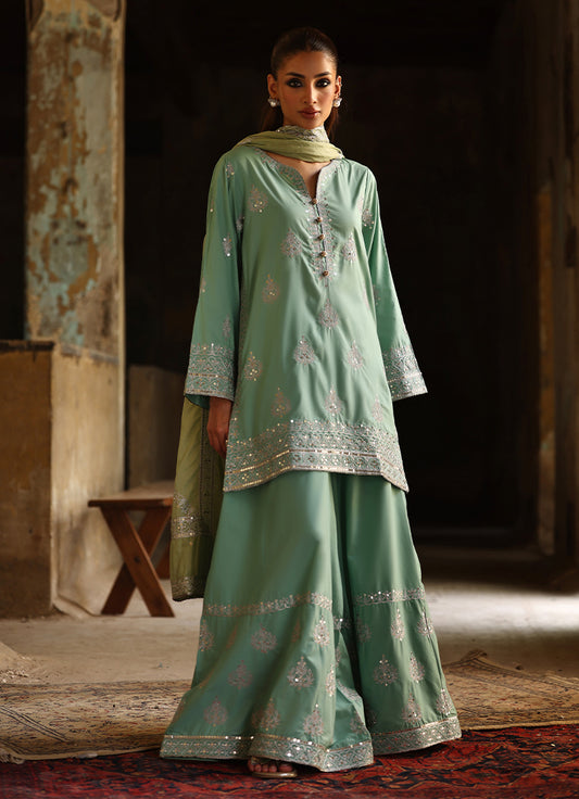 3 PC Amber Gharara Set