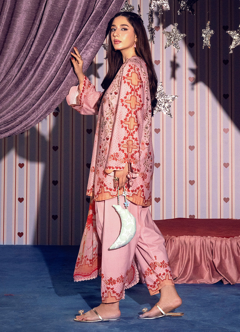 Printed Solid 3 PC Suit