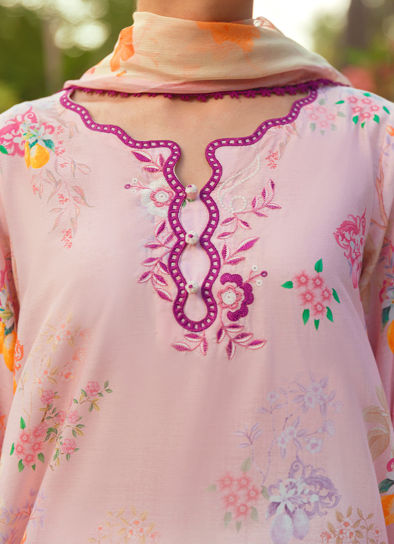 Printed Embroidered 3 PC