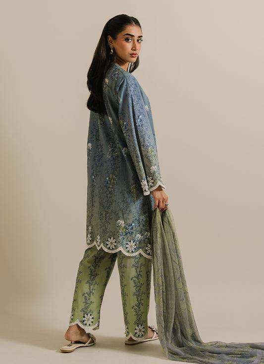 3 PC Printed Embroidered Suit