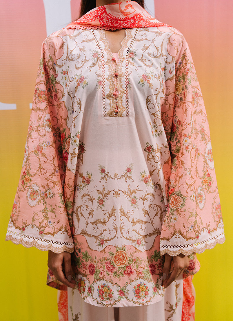Printed Solid 3 PC Suit