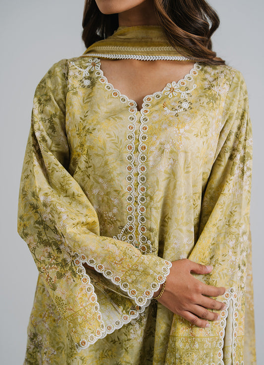3 PC Embroidered Printed Suit