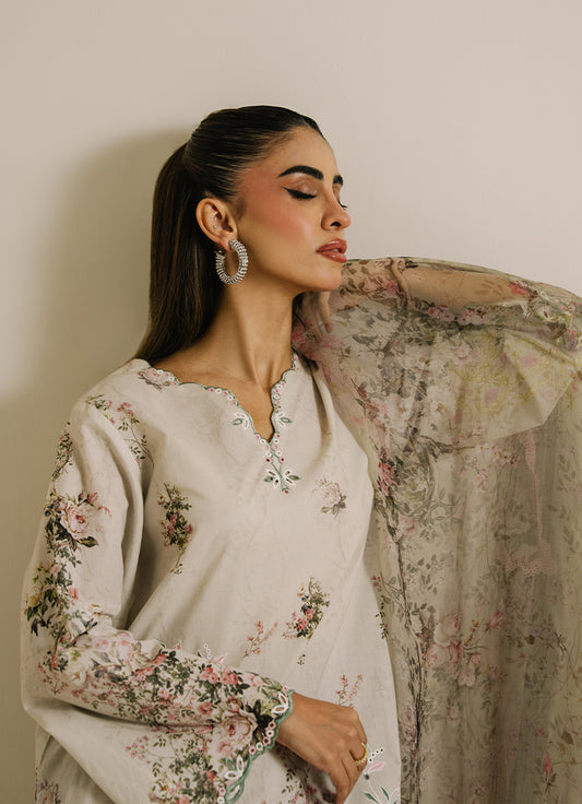 3 PC Printed Embroidered Suit
