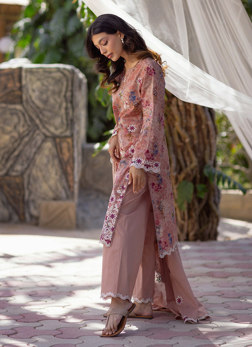 3 PC Embroidered Printed Suit