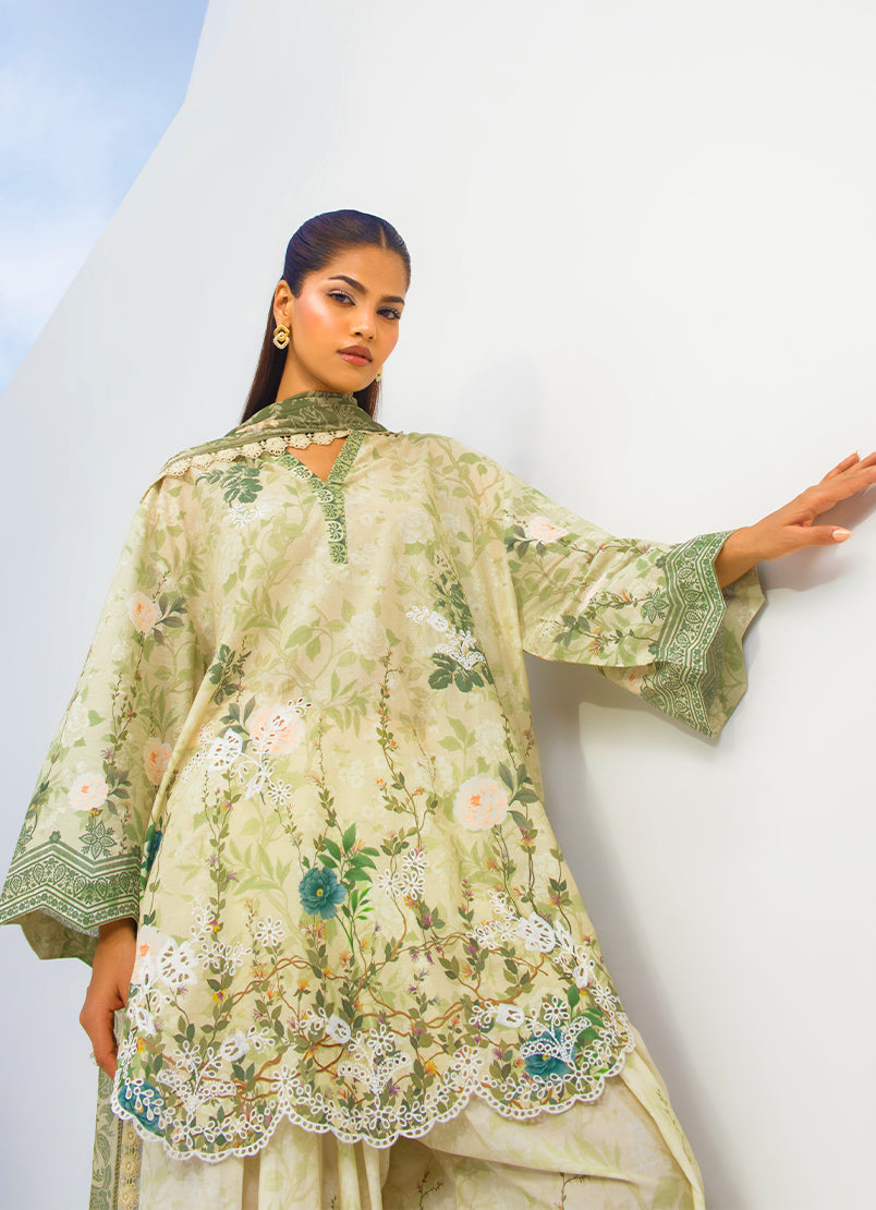 Printed Embroidered 3 PC Suit